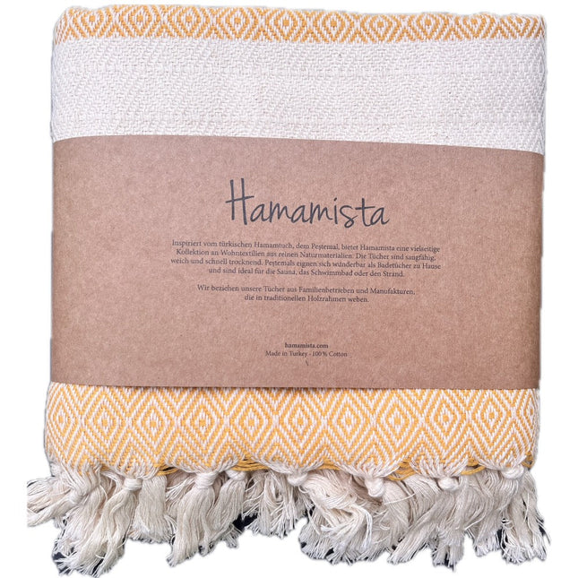 Hamamtuch Charlotte gelb - handgewebt