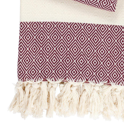 Hamamtuch Charlotte bordeaux - handgewebt