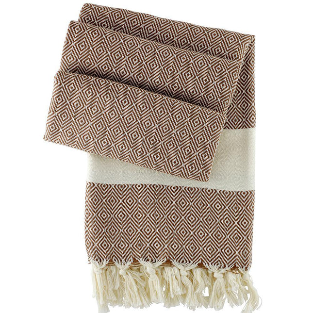 Hamamtuch Charlotte braun - handgewebt