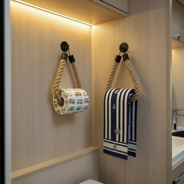 Hanfseil Toilettenpapier Halter ohne Bohren