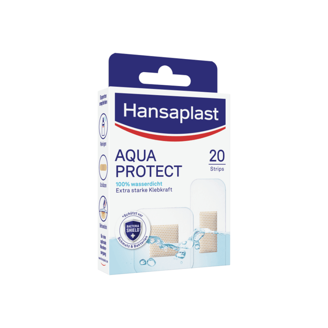 Hansaplast Aqua Protect Pflaster, 100% wasserdicht - 20 Pflaster | Packung (20 Stück)