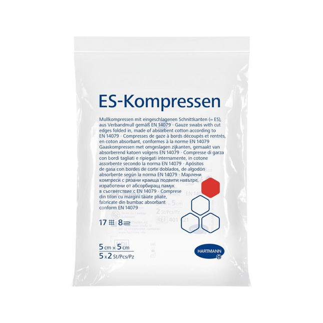 Hartmann ES-Kompressen, 8-fach, steril - 5 x 2 Stück