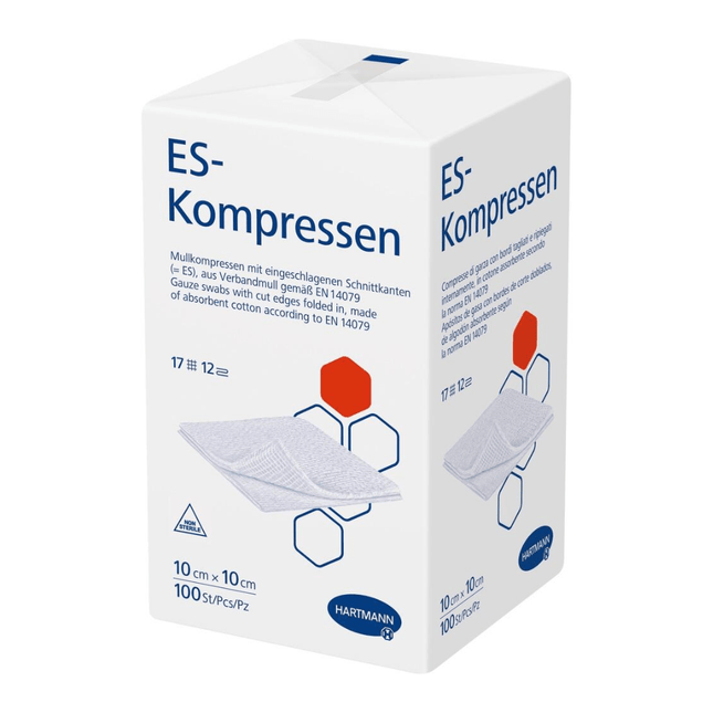 Hartmann ES-Kompressen in Papierbeutel, 17 fädig, 12-fach, unsteril