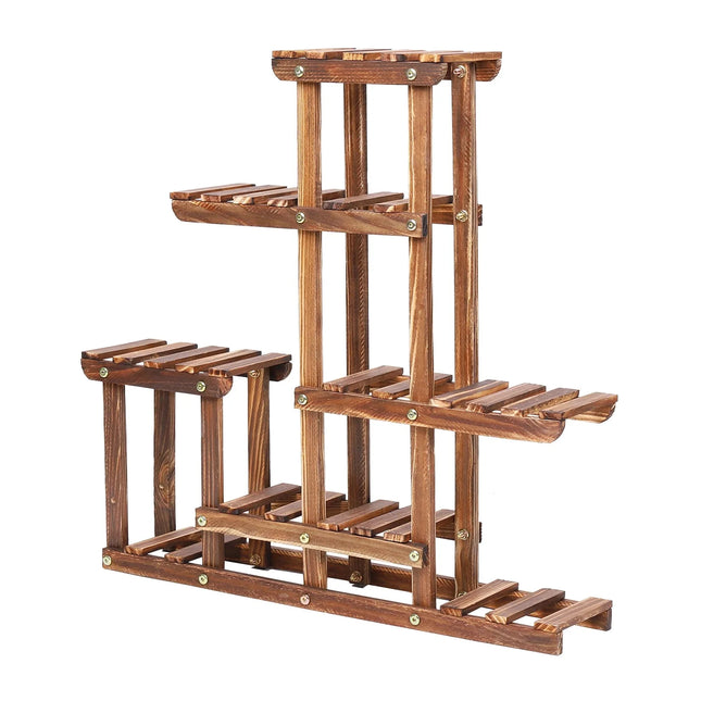 Holz Pflanzenständer mehrstufig 60x61,5cm – Pflanzregal aus Kiefernholz für drinnen & draußen – Multi