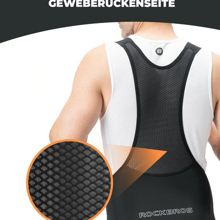 Herren Fahrradhose mit Träger - Hochdehnbar, Atmungsaktiv mit Reflexstreifen