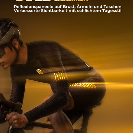 Herren Langarm-Radtrikot Atmungsaktiv Reflektierend mit 3D-Schnitt