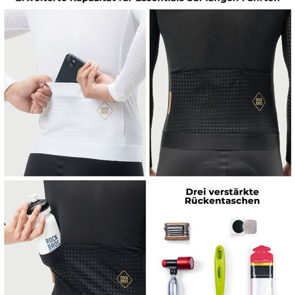 Herren Langarm-Radtrikot Atmungsaktiv Reflektierend mit 3D-Schnitt