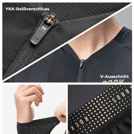 Herren Langarm-Radtrikot Atmungsaktiv Reflektierend mit 3D-Schnitt