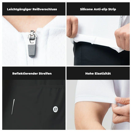 Herren Radtrikot Kurzarm Fahrradtrikot Rennradtrikot Atmungsaktiv Schnell trocknend