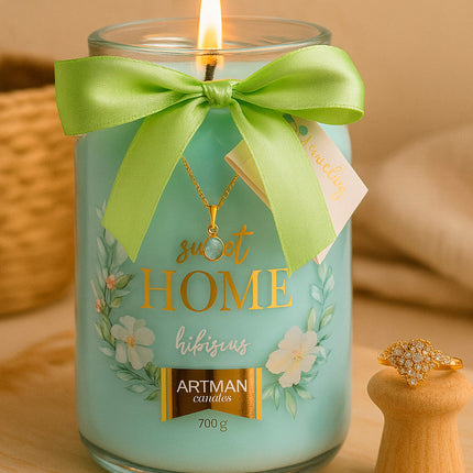 Schmuckkerze - XXL Duftkerze mit Schmuck - Luxus Edition