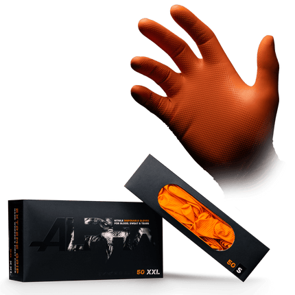 High Grip Einmalhandschuh aus Nitril, orange, ALPHA