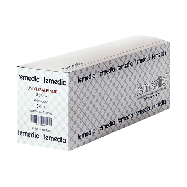 Holthaus Temedia Universalbinde, Klinikpackung 8 cm x 5 m - 10 Binden | Packung (10 Stück)