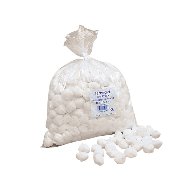 Schlinggazetupfer Temedia  unsteril  Gr 2, walnuss, 500 Stück  ballform | Packung (500 Stück)