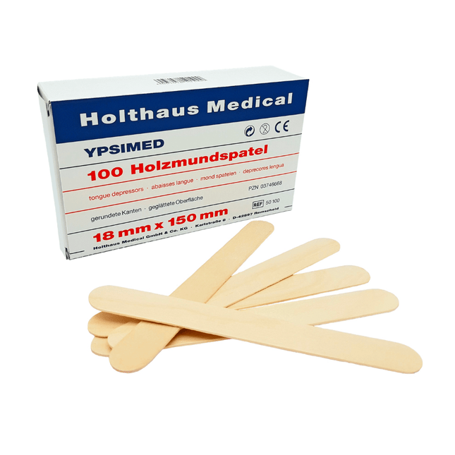 Holthaus Ypsimed Holzmundspatel, 18 x 150 mm - 100 Stück | Packung (1 Stück)