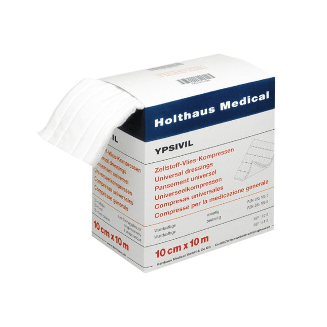 Holthaus Ypsivil Zellstoff-Vlies-Kompresse 10 cm x 10 m