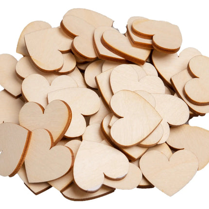 100 Stück 30mm Deko Holzherzen DIY
