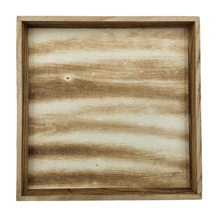 Tablett Holztablett 26x26 braun Natur Dekotablett rechteckig Kerzentablett