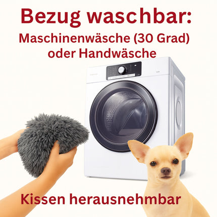 Hundebett "Balu" kuschelig weiche & waschbare Auflage – mit hohem Rand für Auto & Sofa