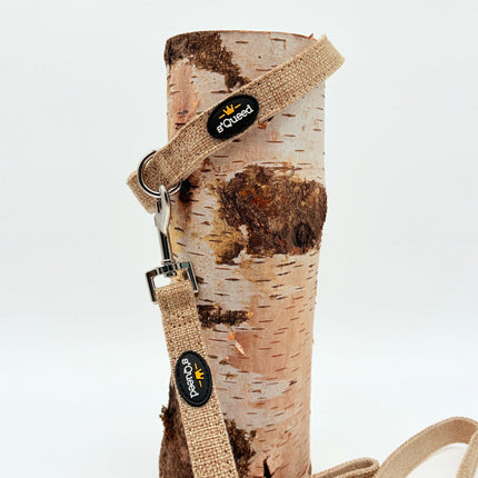 Hundehalsband-Set "Hempy" - Halsband + Leine + gravierte Hundemarke