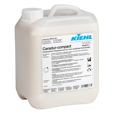 Kiehl Ceradur-compact Metallsalzfreie Pflegedispersion für stark saugfähige Bodenbeläge 5 L  | Flasche (5 l)