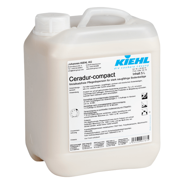 Kiehl Ceradur-compact Metallsalzfreie Pflegedispersion für stark saugfähige Bodenbeläge 5 L  | Flasche (5 l)