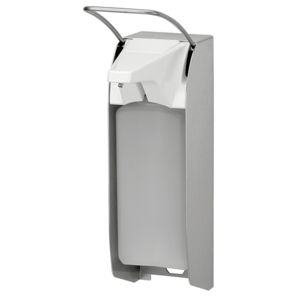 Kiehl Ophardt ingo-man plus IMP T E/24 1000 ml Seifen- und Desinfektionsmittelspender, Edelstahl, kurzer Bedienhebel, für KIEHL-Rechteckflaschen (Euroformat),  mit digitalem Hubzähler | Packung (1 Stück)