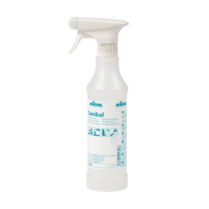 Kiehl Sanikal 500 ml-Trichterflasche leer mit 6 Sprühern (aerosolfrei) und 6 Spritzverschlüssen | Packung (6 Stück)