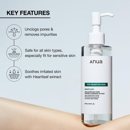 ANUA Heartleaf Pore Control Cleansing Oil Mild - 200ml
