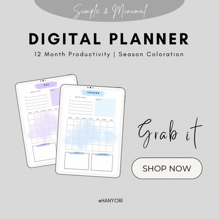 Minimalist Monthly Digital Planner