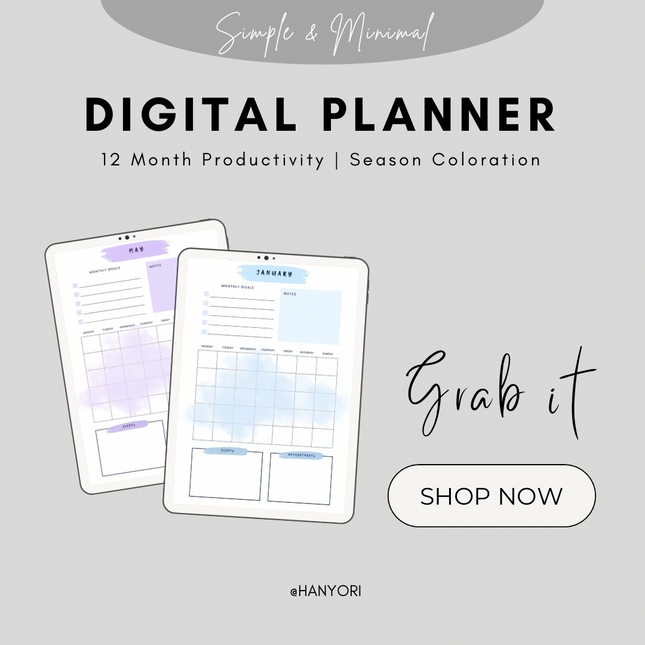 Minimalist Monthly Digital Planner