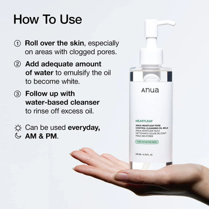 ANUA Heartleaf Pore Control Cleansing Oil Mild - 200ml
