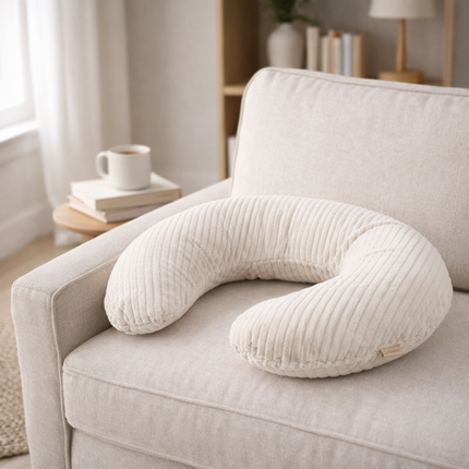 Stillkissen U-Form Cord mit abnehmbarem Bezug - ergonomisches Mondstillkissen