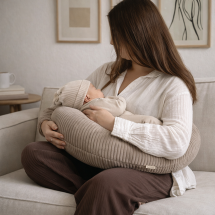 Stillkissen U-Form Cord mit abnehmbarem Bezug - ergonomisches Mondstillkissen