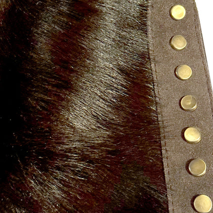 Kleine Leder Tasche mit Fell Braun