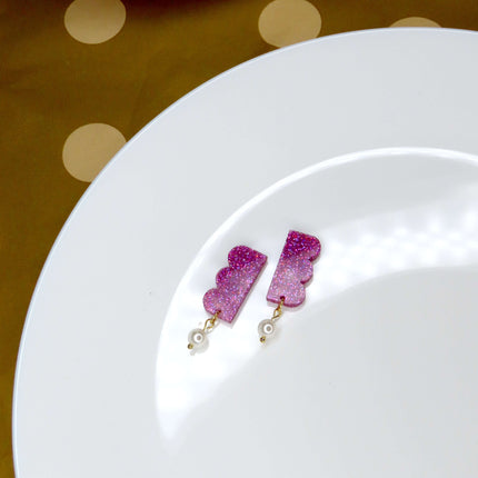 Glitter Belle Acryl Ohrringe mit Edelstahlstecker