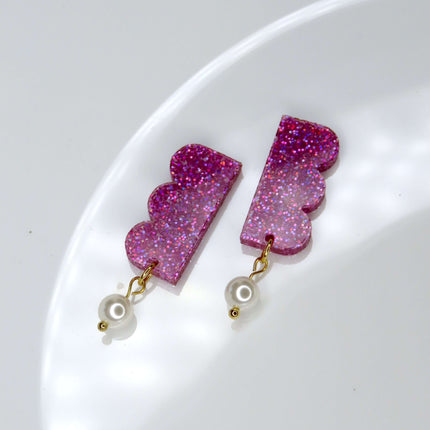 Glitter Belle Acryl Ohrringe mit Edelstahlstecker