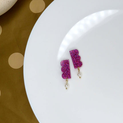 Glitter Belle Acryl Ohrringe mit Edelstahlstecker