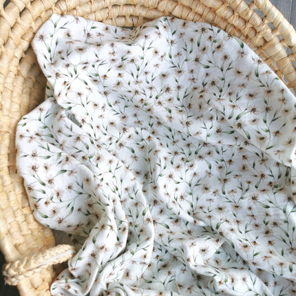 Musselintuch "Wiesenblumen" aus Bio-Baumwolle