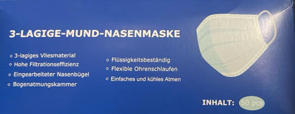 3-Lagige Mundschutz-Nasenmaske - Pack à 50 Stück