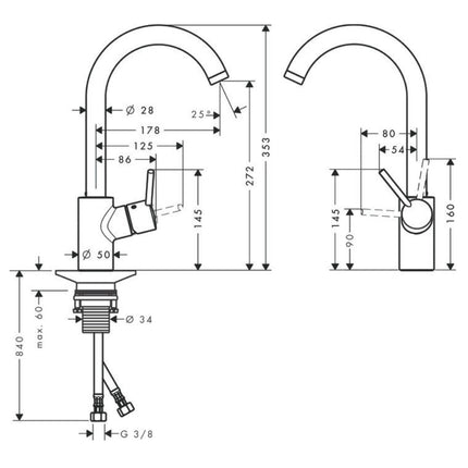 Hansgrohe "Talis S Variarc" Spültisch-Einhebelmischer (chrom)