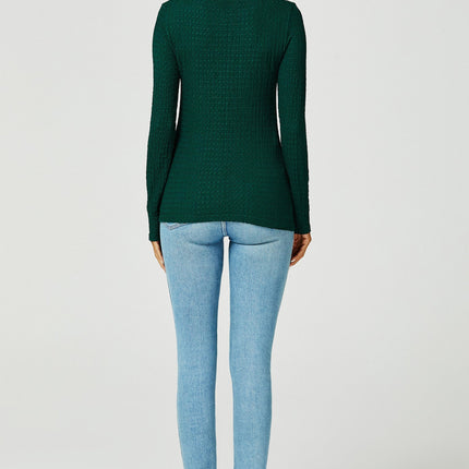 Long sleeved top In Dark Green