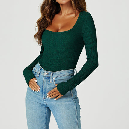 Long sleeved top In Dark Green