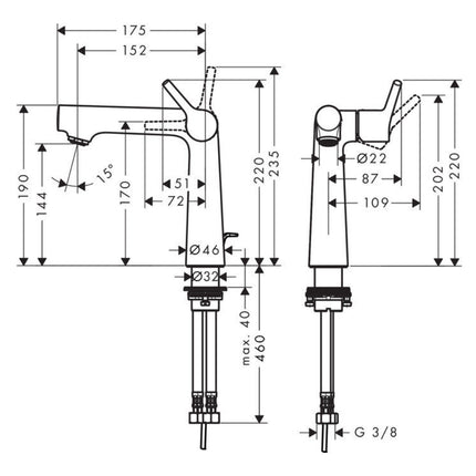 Hansgrohe "Talis S 140" Waschtisch-Einhebelmischer (chrom)