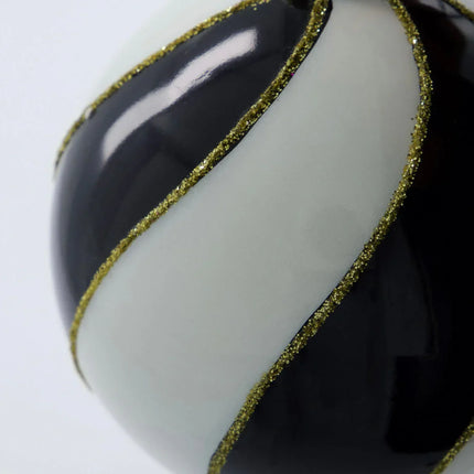 Weihnachtskugel HDCoil schwarz/weiß 8cm
