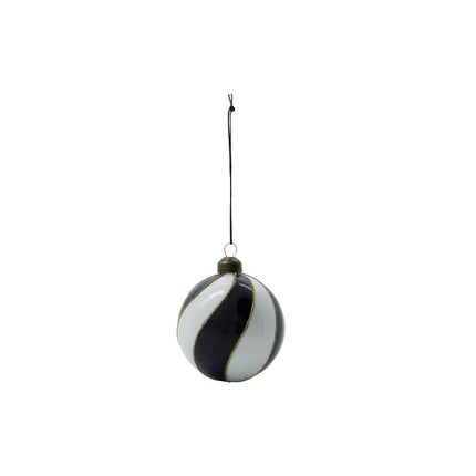 Weihnachtskugel HDCoil schwarz/weiß 8cm
