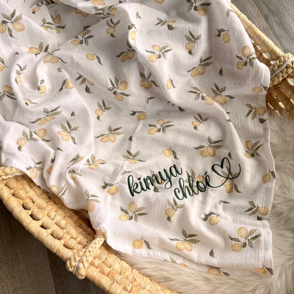 Musselintuch "Zitronen"