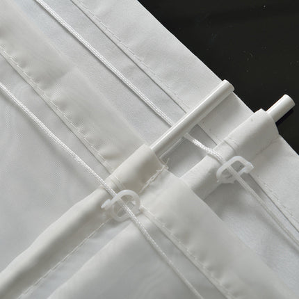 Doppel Raffrollo Palma Microsatin matt Voile Faltgardinen Faltrollo Schlaufenrollo mit Universalgardinenband 20410