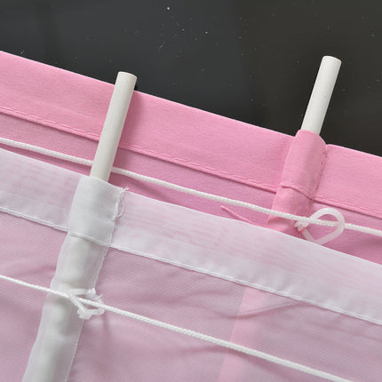 Doppel Raffrollo Palma Microsatin matt Voile Faltgardinen Faltrollo Schlaufenrollo mit Universalgardinenband 20410