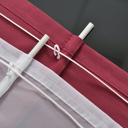 Doppel Raffrollo Palma Microsatin matt Voile Faltgardinen Faltrollo Schlaufenrollo mit Universalgardinenband 20410