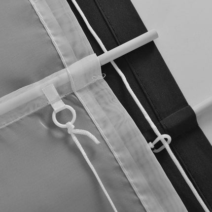 Doppel Raffrollo Palma Microsatin matt Voile Faltgardinen Faltrollo Schlaufenrollo mit Universalgardinenband 20410